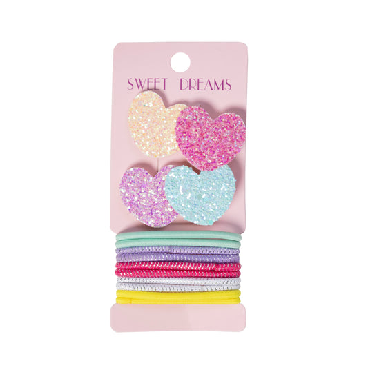 Sweet Dreams Assorted Hair Ties With Heart Hair clips