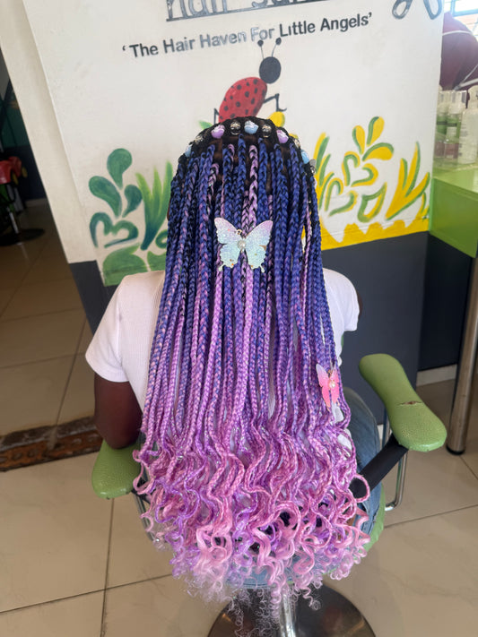 Dark Blue, Purple & Pink Ombre Hairpiece