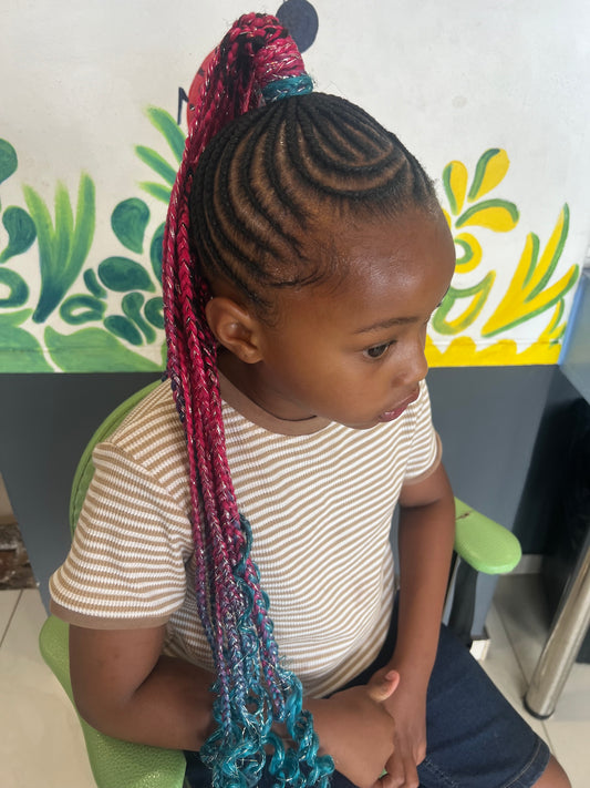 Dark Pink & Torquoise Ombre Hairpiece