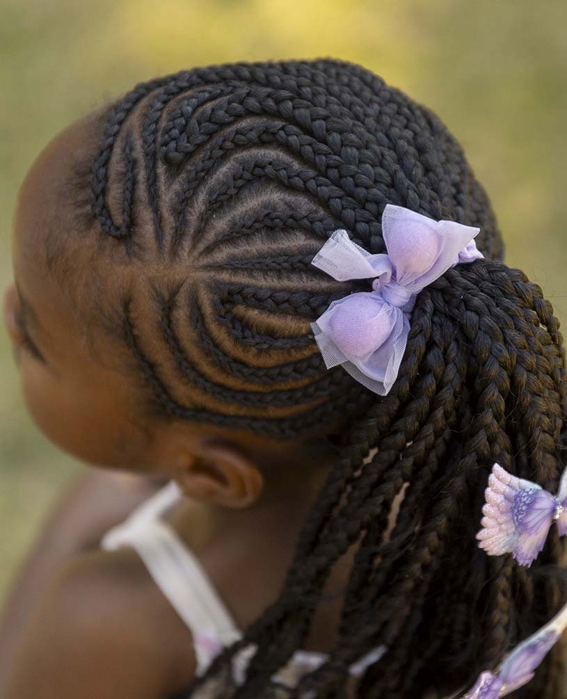 Zano Purple Pom Pom Bow