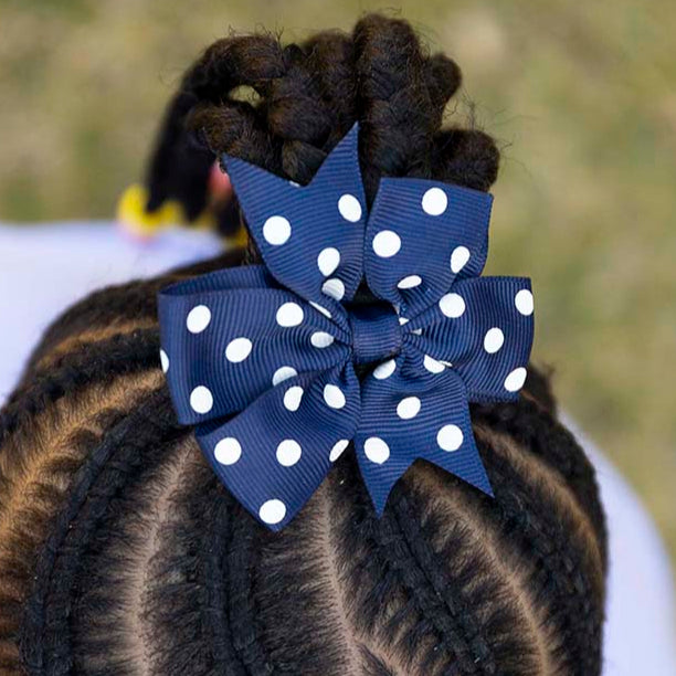 Khumo Navy Polka Dot Bow