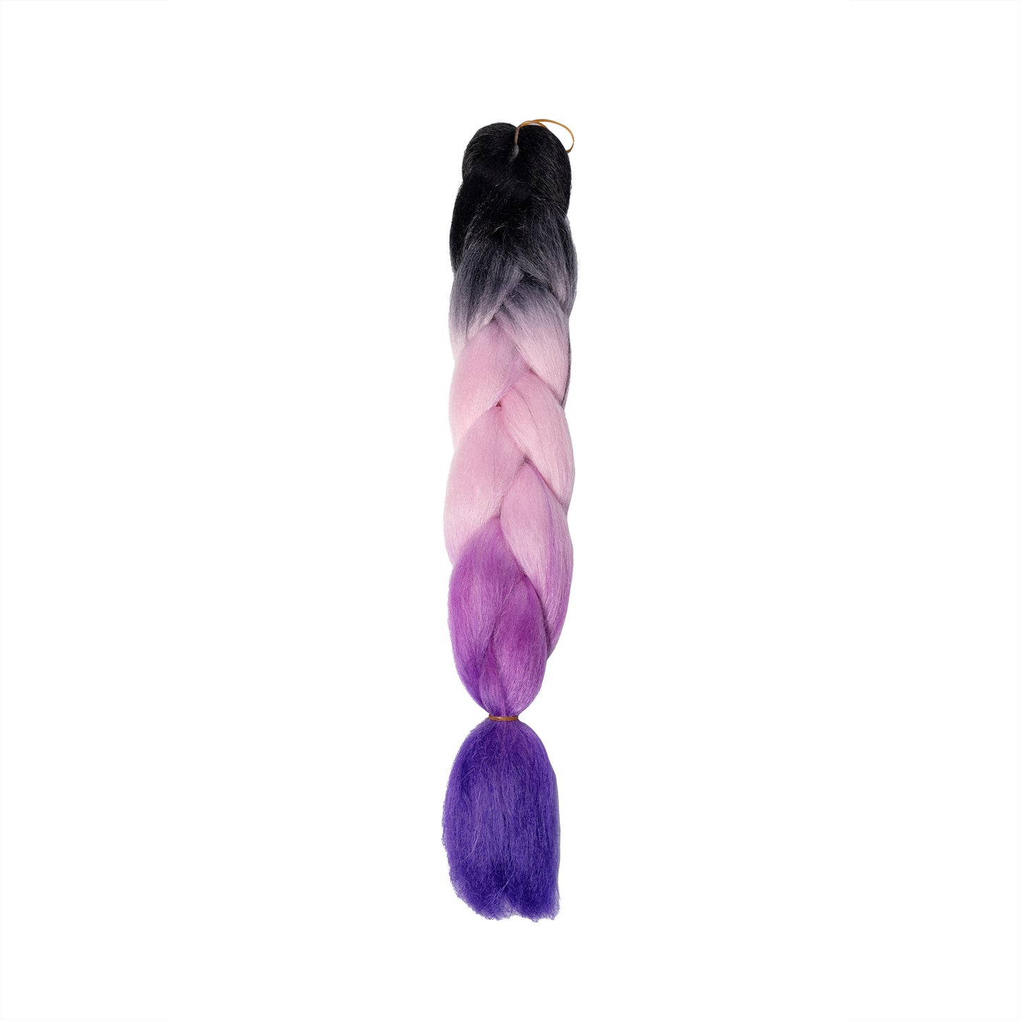 Black to Light Pink to Purple to Dark Purple Ombre Hair Piece