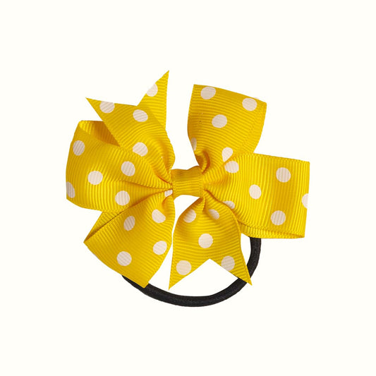 Dzunani Yellow Polka Dots Bow