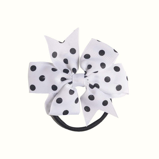 Lutendo White Polka Dots Bow