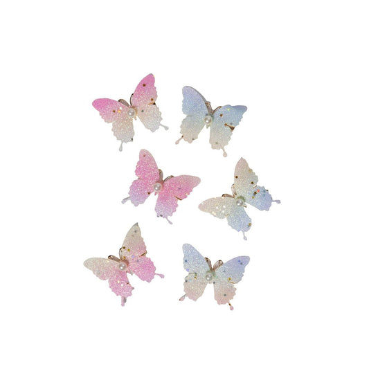 Glitter Butterfly hair clips