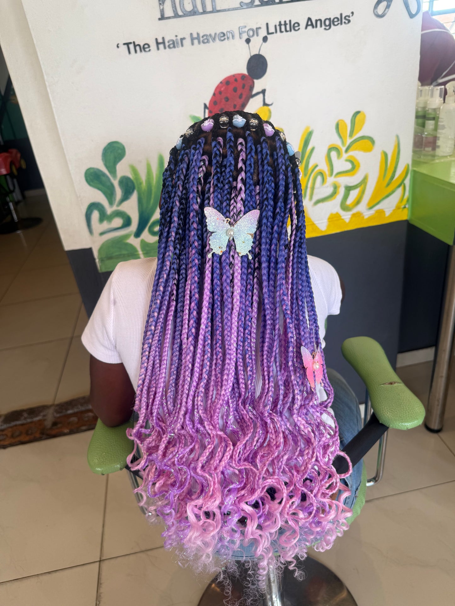 Dark Blue, Purple & Pink Ombre Hairpiece