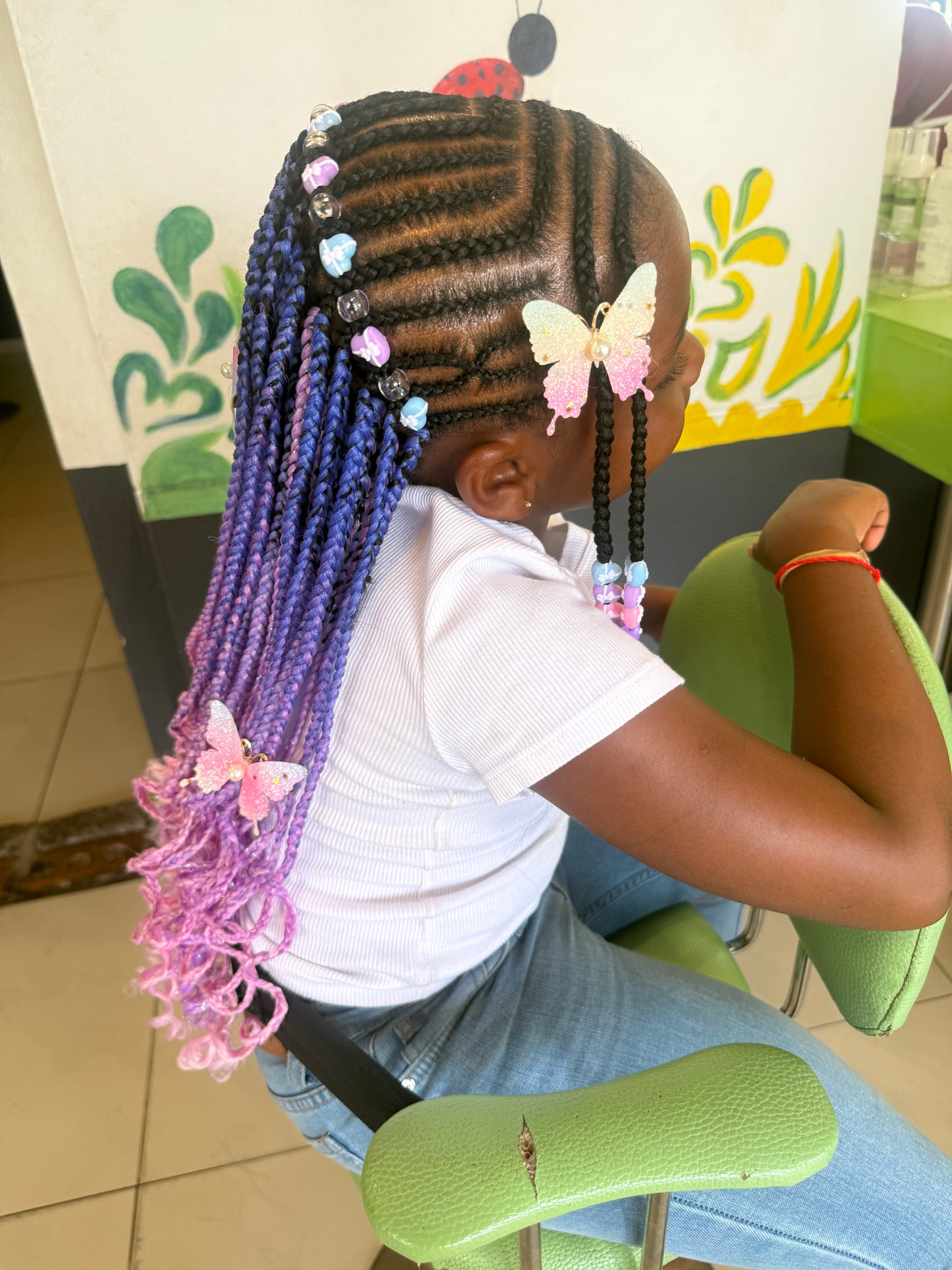 Dark Blue, Purple & Pink Ombre Hairpiece