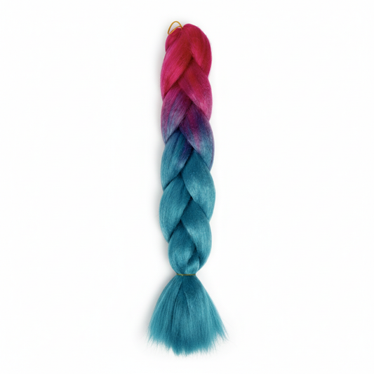 Dark Pink & Torquoise Ombre Hairpiece